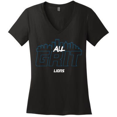 Lions All Grit Women's V-Neck T-Shirt