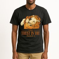 Lion And Girl I Will Trust In You Psalm 56 : 3 Tall T-Shirt