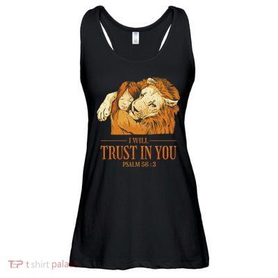 Lion And Girl I Will Trust In You Psalm 56 : 3 Ladies Essential Flowy Tank