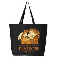 Lion And Girl I Will Trust In You Psalm 56 : 3 25L Jumbo Tote