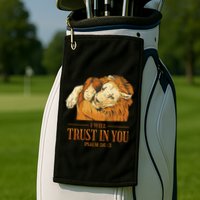 Lion And Girl I Will Trust In You Psalm 56 : 3 Golf Towel