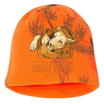 Lion And Girl I Will Trust In You Psalm 56 : 3 Kati - Camo Knit Beanie