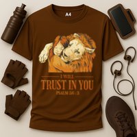 Lion And Girl I Will Trust In You Psalm 56 : 3 Cooling Performance Crew T-Shirt