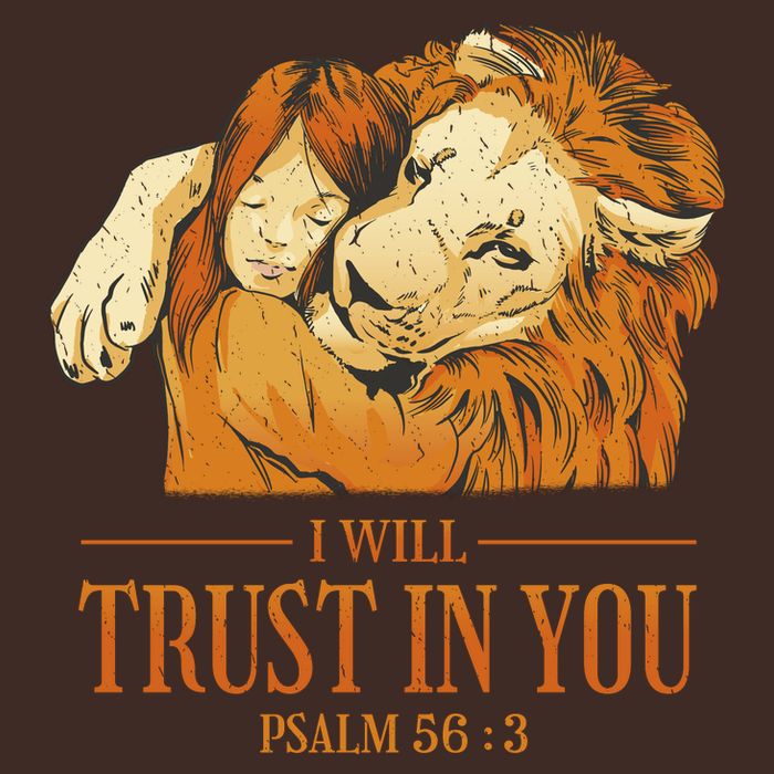 Lion And Girl I Will Trust In You Psalm 56 : 3 Cooling Performance Crew T-Shirt
