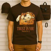 Lion And Girl I Will Trust In You Psalm 56 : 3 T-Shirt