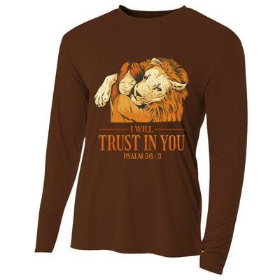 Lion And Girl I Will Trust In You Psalm 56 : 3 Cooling Performance Long Sleeve Crew