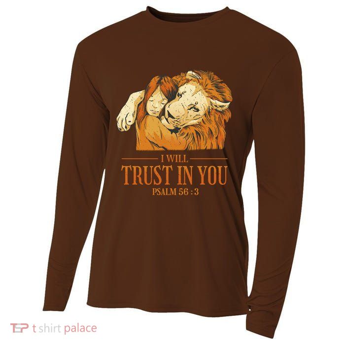 Lion And Girl I Will Trust In You Psalm 56 : 3 Cooling Performance Long Sleeve Crew