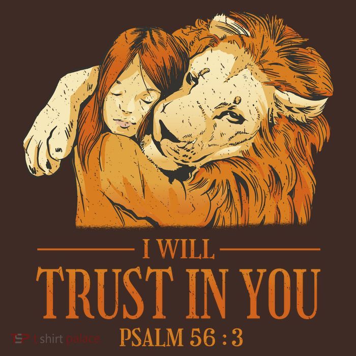 Lion And Girl I Will Trust In You Psalm 56 : 3 Short Acrylic Beanie