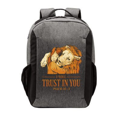 Lion And Girl I Will Trust In You Psalm 56 : 3 Vector Backpack