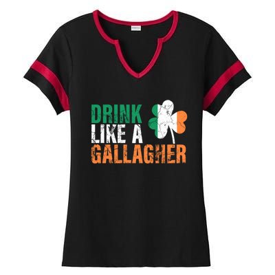 Like A Gallagher Funny Gift St Patricks Ing Jacket Ladies Halftime Notch Neck Tee