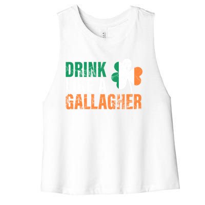 Like A Gallagher Funny Gift St Patricks Ing Jacket Women's Racerback Cropped Tank