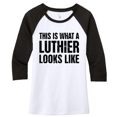 Luthier Acoustic Guitar Repair Violin Electric Guitar Women's Tri-Blend 3/4-Sleeve Raglan Shirt