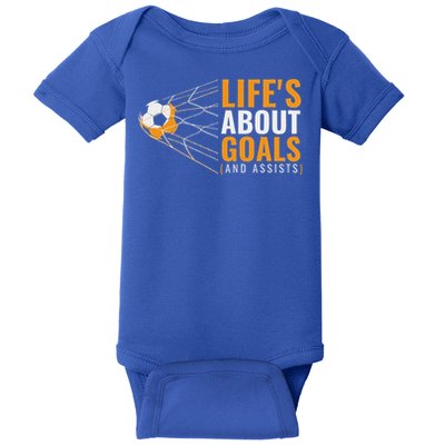  'Life's About Goals'  Soccer Baby Bodysuit