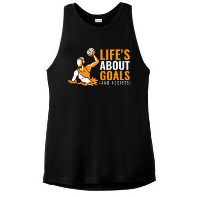 Life's About Goals Water Polo for Boy Water Polo  Ladies PosiCharge Tri-Blend Wicking Tank