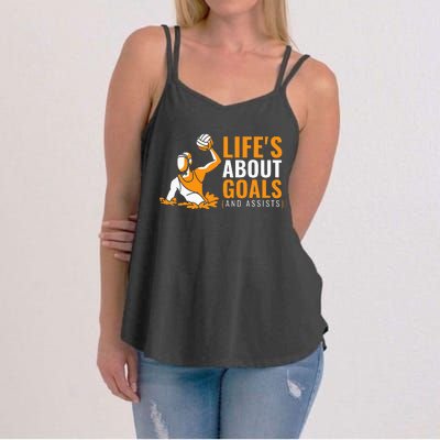 Life's About Goals Water Polo for Boy Water Polo  Women's Strappy Tank