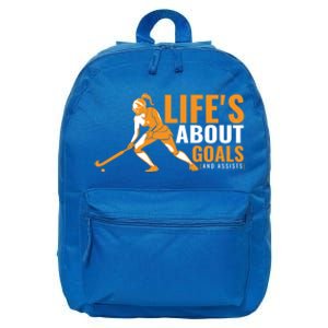 LifeS About Goals Field Hockey Great Gift Field Hockey Gift 16 in Basic Backpack