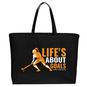 LifeS About Goals Field Hockey Great Gift Field Hockey Gift Cotton Canvas Jumbo Tote