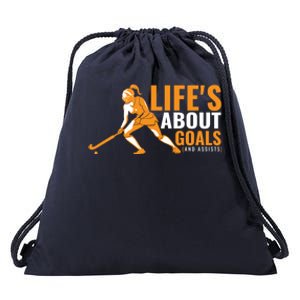 LifeS About Goals Field Hockey Great Gift Field Hockey Gift Drawstring Bag