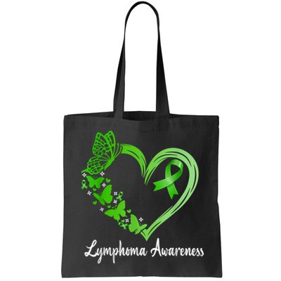 Lymphoma Awareness Green Ribbon Heart Lymphoma Warrior Bag