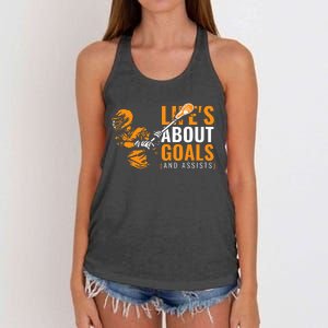 Lifes About Goals Lacrosse Women's Knotted Racerback Tank