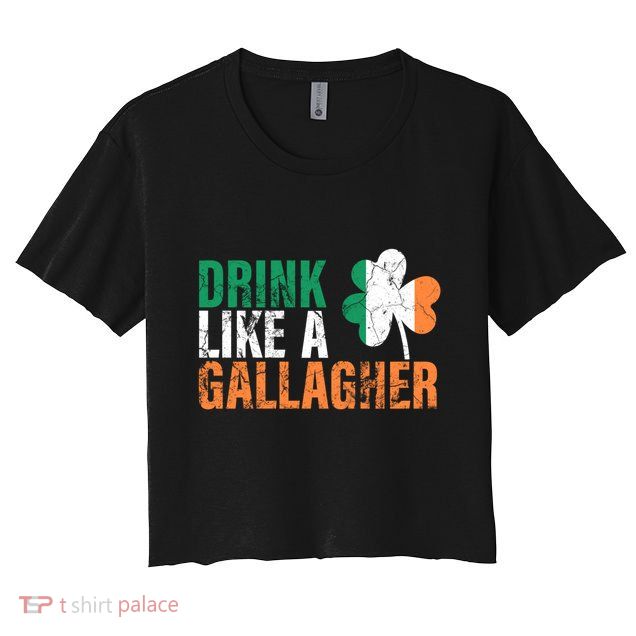 Like A Gallagher Gift St Patricks Ing Jacket Crop Top