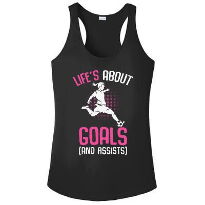 Life´S About Goals Soccer Girl Players Ladies PosiCharge Competitor Racerback Tank