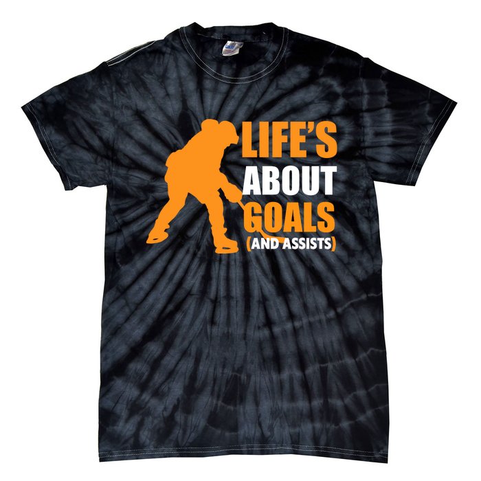 Life's About Goals Ice Hockey Tie-Dye T-Shirt