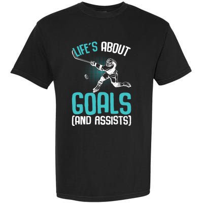 Life´s About Goals Hockey Player Ice Hockey Boy Garment-Dyed Heavyweight T-Shirt