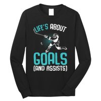 Life´s About Goals Hockey Player Ice Hockey Boy Long Sleeve Shirt