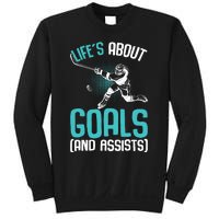 Life´s About Goals Hockey Player Ice Hockey Boy Sweatshirt