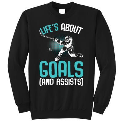 Life´s About Goals Hockey Player Ice Hockey Boy Sweatshirt