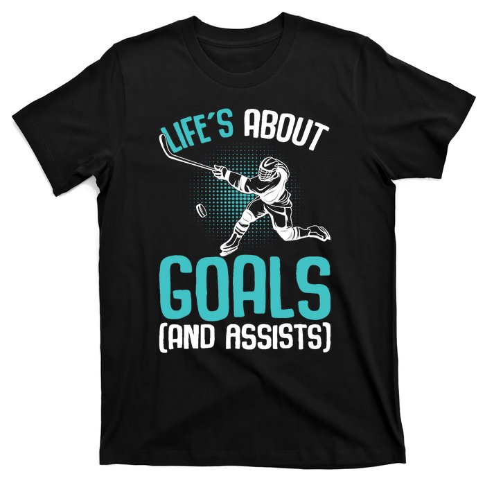 Life´s About Goals Hockey Player Ice Hockey Boy T-Shirt