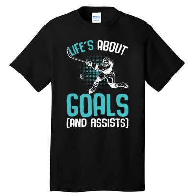 Life´s About Goals Hockey Player Ice Hockey Boy Tall T-Shirt