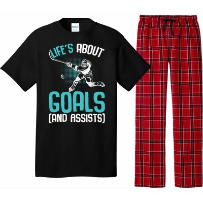 Life´s About Goals Hockey Player Ice Hockey Boy Pajama Set