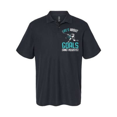 Life´s About Goals Hockey Player Ice Hockey Boy Softstyle Adult Sport Polo