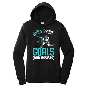 Life´s About Goals Hockey Player Ice Hockey Boy Women's Pullover Hoodie