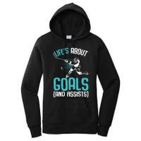 Life´s About Goals Hockey Player Ice Hockey Boy Women's Pullover Hoodie