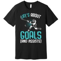 Life´s About Goals Hockey Player Ice Hockey Boy Premium T-Shirt