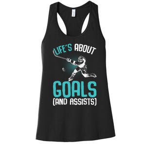 Life´s About Goals Hockey Player Ice Hockey Boy Women's Racerback Tank