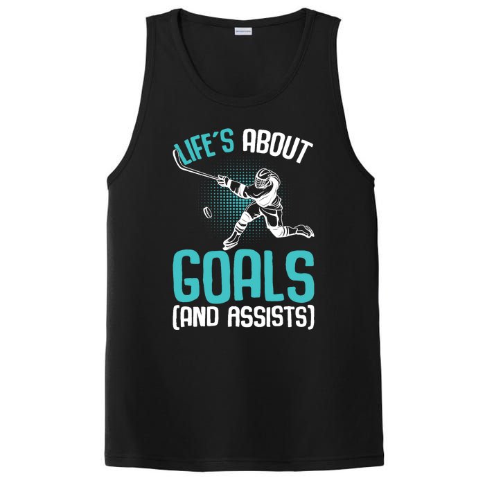 Life´s About Goals Hockey Player Ice Hockey Boy PosiCharge Competitor Tank