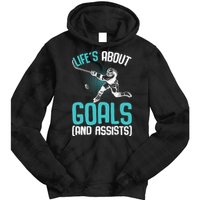 Life´s About Goals Hockey Player Ice Hockey Boy Tie Dye Hoodie