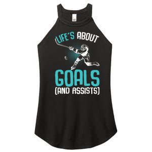 Life´s About Goals Hockey Player Ice Hockey Boy Women's Perfect Tri Rocker Tank