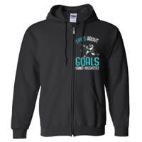 Life´s About Goals Hockey Player Ice Hockey Boy Full Zip Hoodie