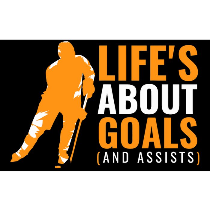 Life's About Goals Ice Hockey Bumper Sticker