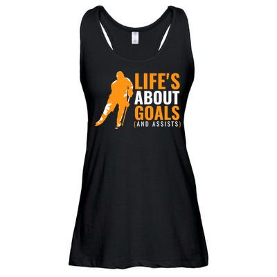 Life's About Goals Ice Hockey Ladies Essential Flowy Tank