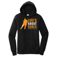 Life's About Goals Ice Hockey Women's Pullover Hoodie