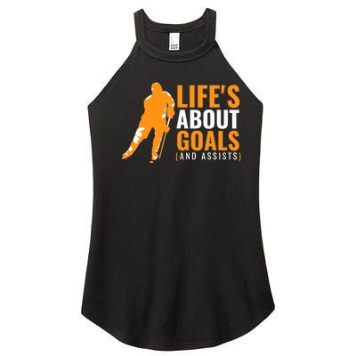 Life's About Goals Ice Hockey Women’s Perfect Tri Rocker Tank