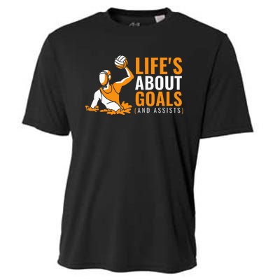 Lifes About Goals Water Polo Cooling Performance Crew T-Shirt