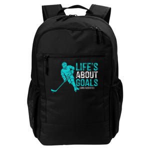 Life's About Goals And Assists Hockey Player Ice Hockey Daily Commute Backpack