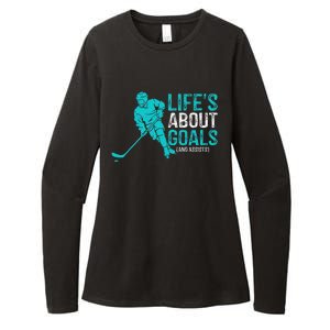 Life's About Goals And Assists Hockey Player Ice Hockey Womens CVC Long Sleeve Shirt